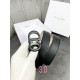 Width 3.0cm Dior (Dior) explosion of flat wireless belt body  Saddle head layer calf leather belt.Lacquered metal CD logo in imported double-layer cowhide leather.