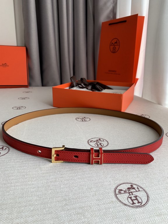 Hermès POP-H Hermès POP-H series, red color, gold brown on the reverse side, belt and enamel buckle, perfect combination, can be used as a belt and waist seal, thin belt 1.5cm, small, beautiful, better than the previous 