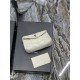 [In stock in secondsWhite with silver buckle-Loulou puffer_ small size clutch bag is here! The whole bag is made of soft Italian lambskin, with Y's diagonal stripe quilting process, has a soft texture of the front flap p