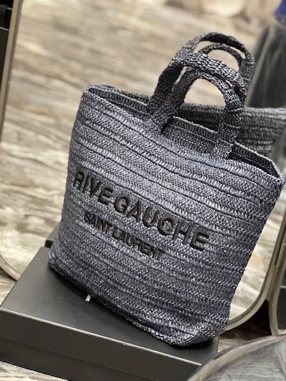 [In stock in seconds  Blue   RIVE GAUCHE raffia woven tote! Full of art ~ raffia weave is very solid, super texture  Everyday with private wear can not go wrong with the item Natural style design as if it can breathe  If