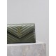 Olive Green Gold Button Caviar_MONOGRAM_Envelope Bag. Super practical a small bag, the most classic style, upgrade the most advanced version, 100% Italian calf leather with fine handmade; customized metal Y family logo h