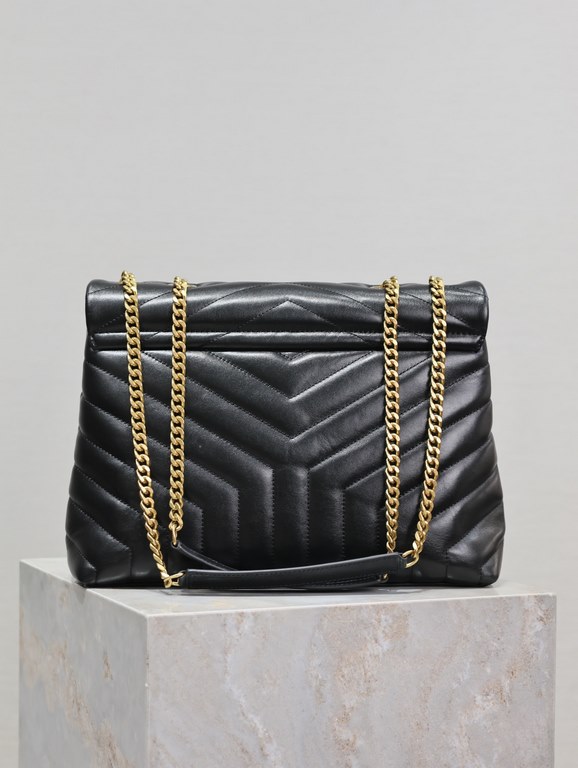 Loulou 32cm-Black with Gold BuckleY family classic explosive models! The most practical and versatile, imported Italian cowhide leather carefully crafted, feel great! The bag is ultra-light weight, no sense of burden, co