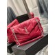 [In stock in secondsRed with silver buckle-               _ quilted lambskin bag, 100% lambskin production, soft and delicate feel, as if embracing the clouds   like feeling; classic Y family logo, chain and grommet hard