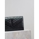 Black Black Button Caviar_MONOGRAM_Envelope Bag. Super practical a small bag, the most classic style, upgrade the most advanced version, 100% Italian calf leather with fine handmade; customized metal Y family logo highli