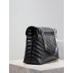 [Black Silver BuckleLouLou_LargeLook at a glance to fall into the large bag   self-weight sense of light capacity is very large Imported Italian delicate cowhide, flap magnetic buckle design is convenient and safe Variou