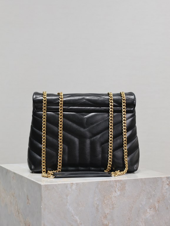 Loulou 23cm-Black Gold BuckleY family classic explosive models! The most practical and versatile, imported Italian cowhide leather carefully crafted, feel great! The bag is ultra-light weight, no sense of burden, countle