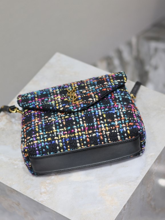 Loulou 20cm-Colorful tweed with cowhide leatherY's classic style! The most practical and versatile, imported Italian cowhide leather carefully crafted, feel great! The bag is ultra-lightweight, not the slightest sense of