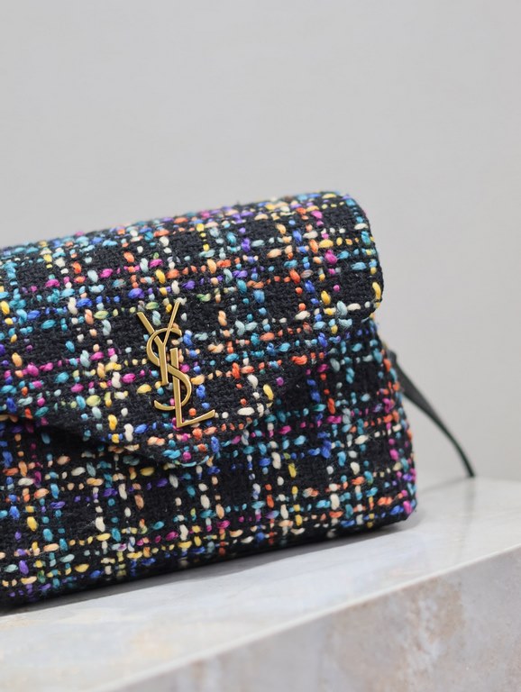 Loulou 20cm-Colorful tweed with cowhide leatherY's classic style! The most practical and versatile, imported Italian cowhide leather carefully crafted, feel great! The bag is ultra-lightweight, not the slightest sense of