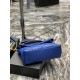 [In stock in secondsElectric Blue with Gold Buckle-               _ quilted lambskin bag, 100% lambskin production, soft and delicate feel, as if embracing the clouds   like feeling; classic Y family logo, chain and grom