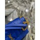 [In stock in secondsElectric Blue with Gold Buckle-               _ quilted lambskin bag, 100% lambskin production, soft and delicate feel, as if embracing the clouds   like feeling; classic Y family logo, chain and grom