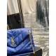 [In stock in secondsElectric Blue with Gold Buckle-               _ quilted lambskin bag, 100% lambskin production, soft and delicate feel, as if embracing the clouds   like feeling; classic Y family logo, chain and grom