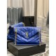 [In stock in secondsElectric Blue with Gold Buckle-               _ quilted lambskin bag, 100% lambskin production, soft and delicate feel, as if embracing the clouds   like feeling; classic Y family logo, chain and grom