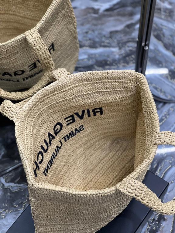 [In stock in secondsRIVE GAUCHE raffia woven tote! Full of art ~ raffia weave is very solid, super texture  Everyday with private wear can not go wrong with the item Natural style design as if you can breathe  If you lik