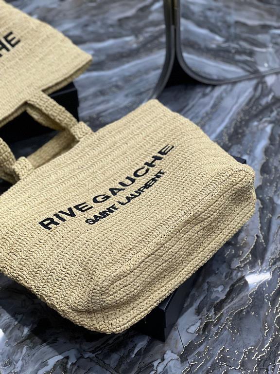 [In stock in secondsRIVE GAUCHE raffia woven tote! Full of art ~ raffia weave is very solid, super texture  Everyday with private wear can not go wrong with the item Natural style design as if you can breathe  If you lik