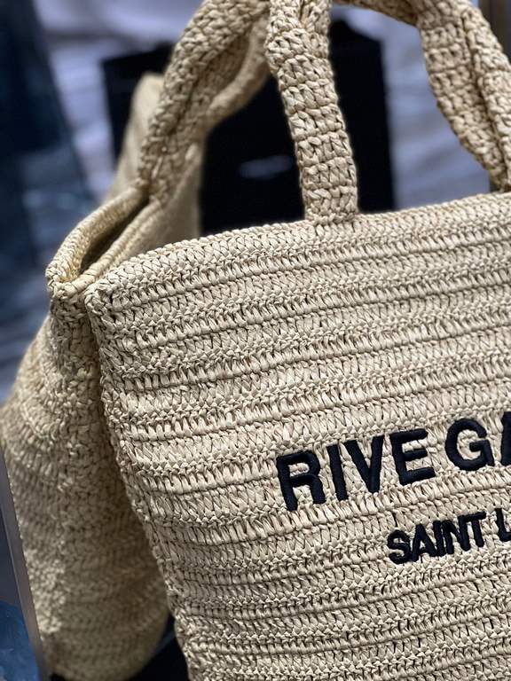 [In stock in secondsRIVE GAUCHE raffia woven tote! Full of art ~ raffia weave is very solid, super texture  Everyday with private wear can not go wrong with the item Natural style design as if you can breathe  If you lik