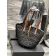 [In stock in seconds]  straw woven bag fast fallVegetable basket hollowed out straw tote bag_Y home exquisite Parisian style in this black straw woven tote bag in the best. logo directly using the L letter hooked in the 