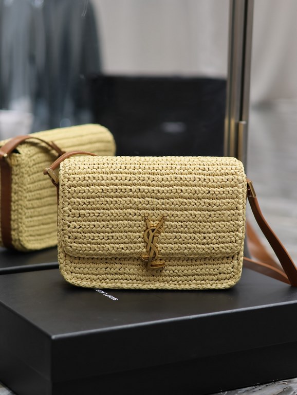 straw woven bag fast fallSOLFERINO BOX_Weaving bag to la~!Full of artistic atmosphere , Raffia grass weaving is very solid, super texture, French lazy wind, daily with private clothes will not be wrong single product, im