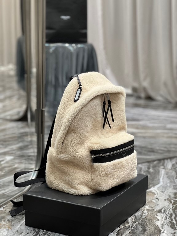 [In stock in seconds] Shoulder bag arrived_Small size lamb's woolThe feeling of fall and winter to la ~ fur one warm!Counter limited launch Crafted to create this backpack, imported Italian lamb's wool, very obvious text