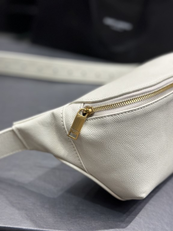 NEW】White Gold Buckle Caviar _CLASSIC Genuine leather fanny pack 