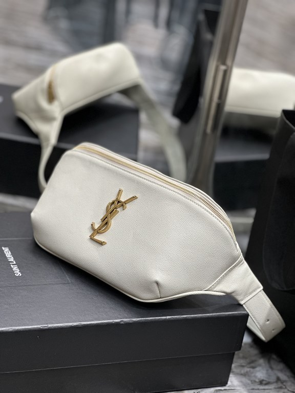 NEW】White Gold Buckle Caviar _CLASSIC Genuine leather fanny pack 