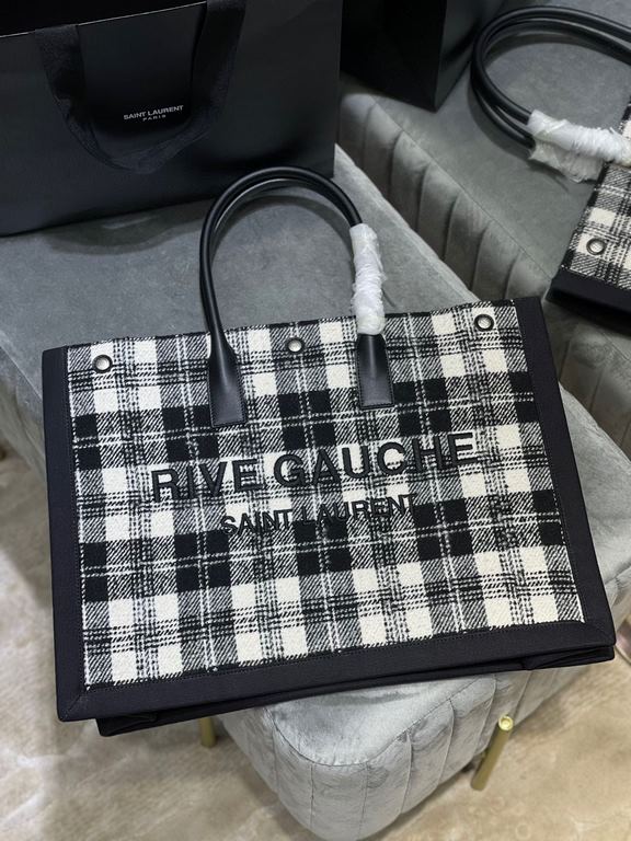 [Spot seconds to send]Rive Gauche Tote Bag, the left bank shopping bag  , from custom tweed material to hardware in to logo embroidery process, every detail I ask for perfection! zp purchased open mold customization, hon