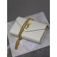 White Gold Button Caviar_MONOGRAM_Envelope Bag. Super practical a small bag, the most classic style, upgrade the most advanced version, 100% Italian calf leather with fine handmade; customized metal Y family logo highlig