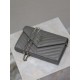 Gray Silver Buckle Caviar_MONOGRAM_Envelope Bag. Super practical a small bag, the most classic style, upgrade the most advanced version, 100% Italian calf leather with fine handmade; customized metal Y family logo highli