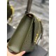 [In stock in seconds]#Envelope# olive green with gold buckleLarge grained embossed quilted leather envelope bagClassic is timeless, the beauty of the V grain quilted diamond caviar pattern, Italian cowhide leather with e