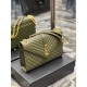 [In stock in seconds]#Envelope# olive green with gold buckleLarge grained embossed quilted leather envelope bagClassic is timeless, the beauty of the V grain quilted diamond caviar pattern, Italian cowhide leather with e