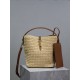 LE 37 Woven Bucket Bag_The joy of the straw bag｜New limited edition collection is here!Summer's favorite straw bag with cowhide edges and decorative logo hook and loop closure, with raffia weaving, it's enough to decorat