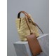 LE 37 Woven Bucket Bag_The joy of the straw bag｜New limited edition collection is here!Summer's favorite straw bag with cowhide edges and decorative logo hook and loop closure, with raffia weaving, it's enough to decorat