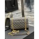 [In stock in seconds]#Envelope# Gray with Gold BuckleSmall grained embossed quilted grain leather envelope bagClassic is timeless, the beauty of the V grain quilted diamond caviar pattern, very wear-resistant, Italian co