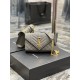 [In stock in seconds]#Envelope# Gray with Gold BuckleSmall grained embossed quilted grain leather envelope bagClassic is timeless, the beauty of the V grain quilted diamond caviar pattern, very wear-resistant, Italian co