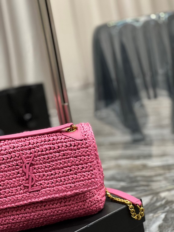 [In stock in seconds]  straw woven bag fast fallNiki woven bag to la~Full of artistic atmosphere , Raffia grass weaving is very solid, super texture, French lazy wind, daily with private clothes will not be wrong single 