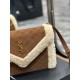 [In stock in secondsGABY_Quilted Textured Envelope BagSuede with lamb's wool sectionItaly imported suede with lamb's wool, fine handmade with care, exclusive custom metal Y family logo highlights the personality, flap de