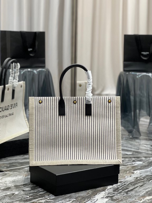 [In stock in seconds] Summer limited striped cotton and linen models _Rive Gauche Tote Bag, the left bank shopping bag  , from customized cotton and linen material to the logo process, every detail I ask for perfection! 