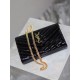 Black gold buckle patent leather_MONOGRAM_Envelope Bag. Super practical a small bag, the most classic style, upgrade the most advanced version, 100% Italian calf leather with fine handmade; customized metal Y family logo