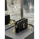 [In stock in seconds]Black gold buckle patent leather _Counter latest BECKY diamond quilted double zipper clutch bag, imported from Italy made of patent leather, with diamond quilted pattern and simple iconic logo, atmos