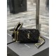 [In stock in seconds]Black gold buckle patent leather _Counter latest BECKY diamond quilted double zipper clutch bag, imported from Italy made of patent leather, with diamond quilted pattern and simple iconic logo, atmos