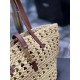 [In stock in seconds]  straw woven bag fast fallVegetable basket hollowed out straw tote bag_Y's exquisite Parisian style in this black straw tote bag is dripping with flavor.Logo directly using the L letter hooked in th