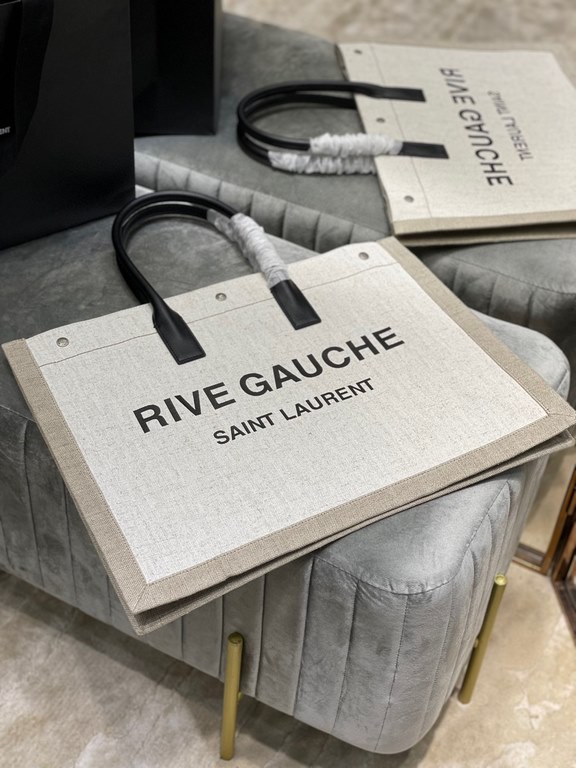 [Spot seconds to send]Rive Gauche Tote Bag, left bank shopping bag  , from custom linen material to hardware in to silk screen, every detail I demand perfection! zp purchased open mold customization, seriously, this is t