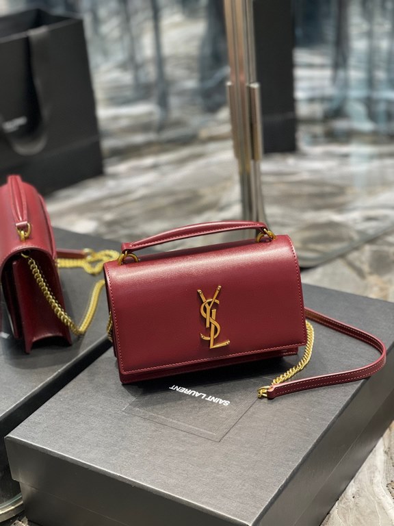 [In stock in seconds]#          #Burgundy and gold button toothpick pattern_Coming! Coming! The new Sunset Bag toothpick print version it's here! Continuing the classic SUNSET flap shape silhouette, a series of small cha