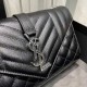 [In stock in seconds]#        #[Original leather version#Black with silver buckles#Small Grained Embossed Quilted Leather Envelope BagClassic is timeless, the beauty of the heavenly V grain quilted diamond caviar pattern