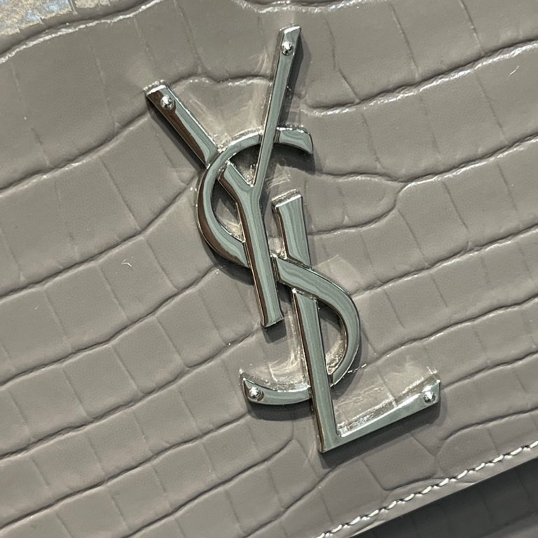 [In stock in seconds]              #Silver buckle in gray #Unbeatable classic crocodile print sunset bag! Out for such a long time the heat is still unabated, it can be seen that it is loved to an extraordinary degree! H