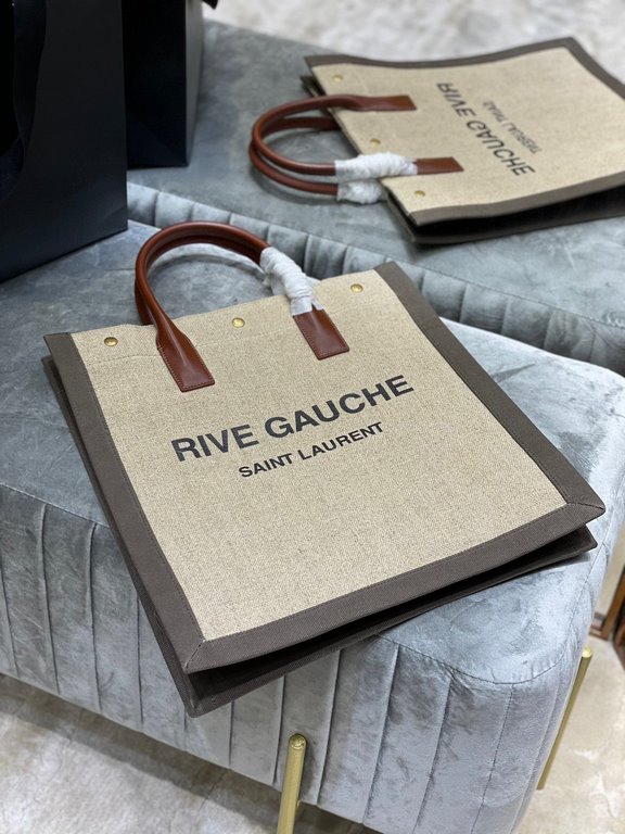 [In stock in seconds][Vertical] _ new colorsRive Gauche Tote Bag, the left bank shopping bag  , from custom linen material to hardware in to silkscreen, every detail I ask for perfection! zp purchased open mold customiza