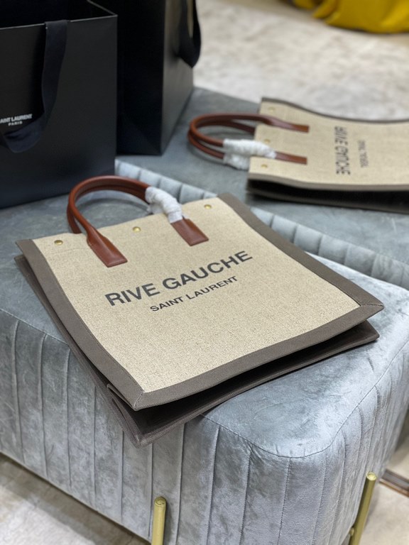 [In stock in seconds][Vertical] _ new colorsRive Gauche Tote Bag, the left bank shopping bag  , from custom linen material to hardware in to silkscreen, every detail I ask for perfection! zp purchased open mold customiza