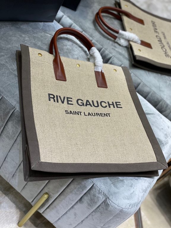 [In stock in seconds][Vertical] _ new colorsRive Gauche Tote Bag, the left bank shopping bag  , from custom linen material to hardware in to silkscreen, every detail I ask for perfection! zp purchased open mold customiza