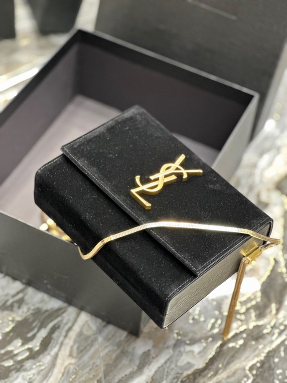 [In stock in seconds][Original leather] black gold velvet with cowhide box_The latest KATE BOX BAG arrives at the counter!Y Kate handbags series again upgraded version, the launch of the new BOX box design, a collection 