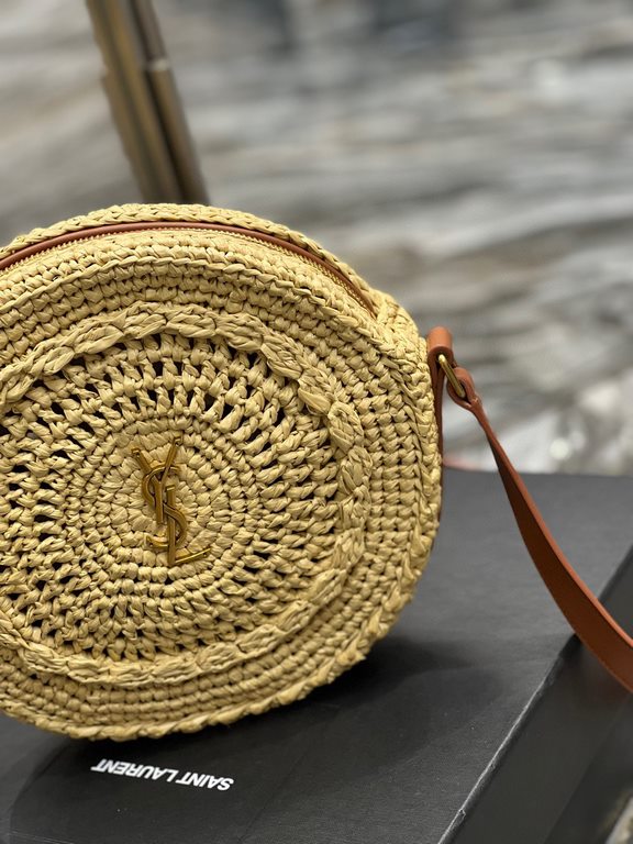 [In stock in seconds]  straw woven bag fast fallRound cake woven bag to la ~Full of artistic atmosphere , Raffia grass weaving is very solid, super texture, French lazy wind, daily with private clothes will not go wrong 