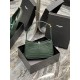 [In stock in seconds][Original Leather] Dark Green Crocodile _2021 spring and summer new underarm bag Le5A7 BagStrongly recommend   one of the treasure bags this year! Minimalist shape   metal logo Buckle closure design 